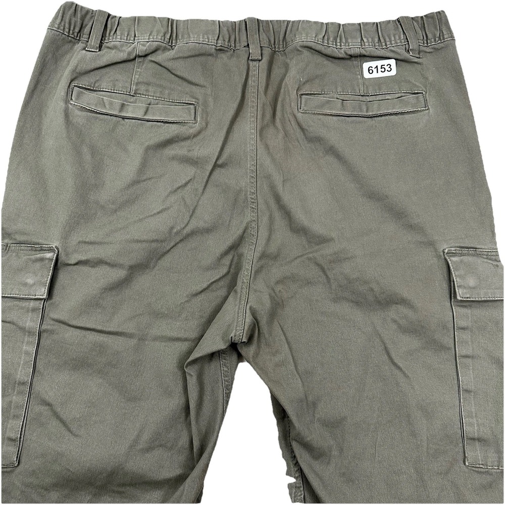 H&M Regular Fit Cargo Pants Mens XL 38x30 Stretch To 40 Gray Green Drawstrings